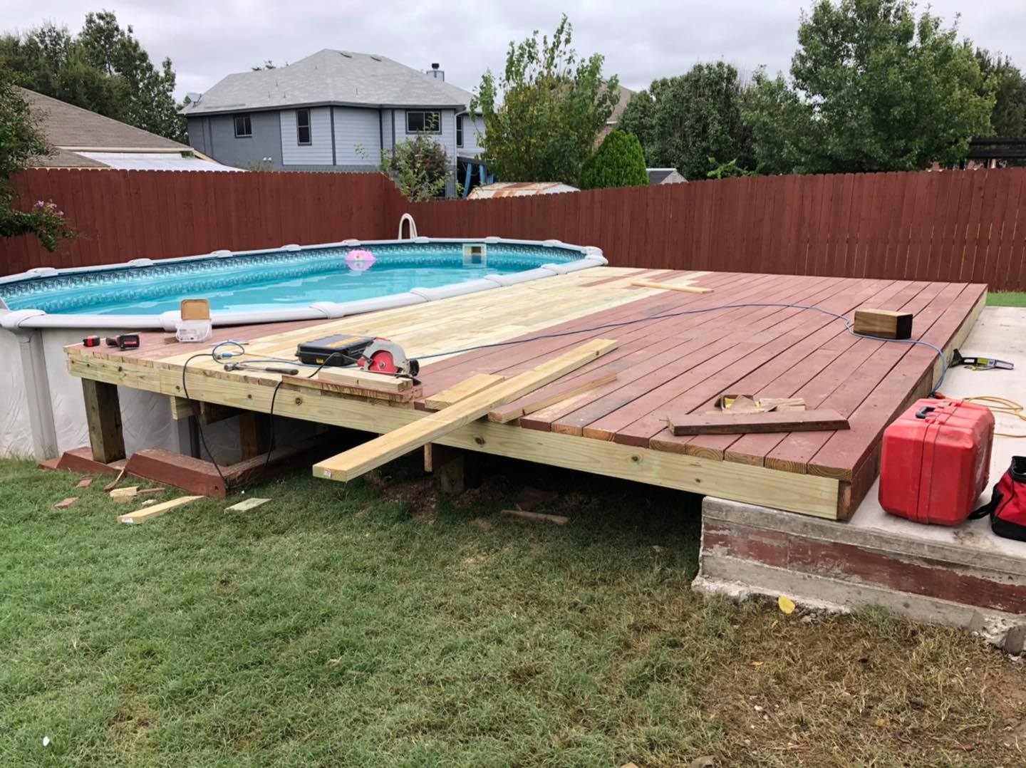 Pool deck construction