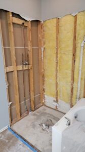 Wall insulation for shower renovation