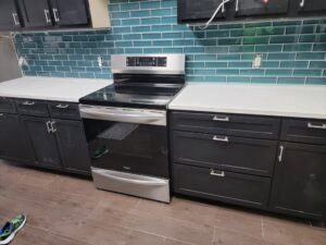 Kitchen tile backsplash installation