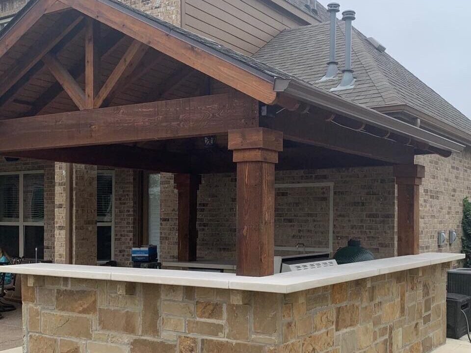outdoor backyard covered patio kitchen construction